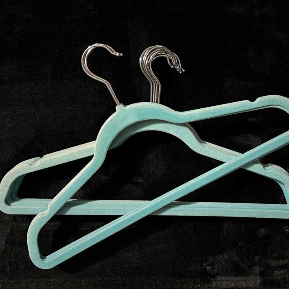 Set of Blue Velvet Hangers
